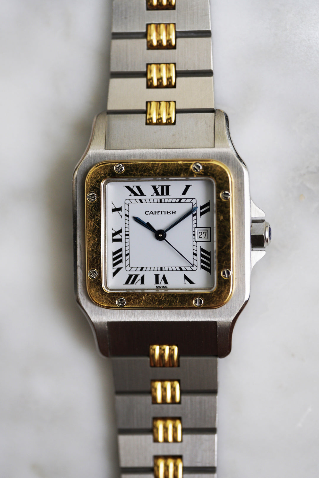 CARTIER カルティエ サントスカレ LMサイズ コンビモデル ゴドロンブレス Ref.2961
