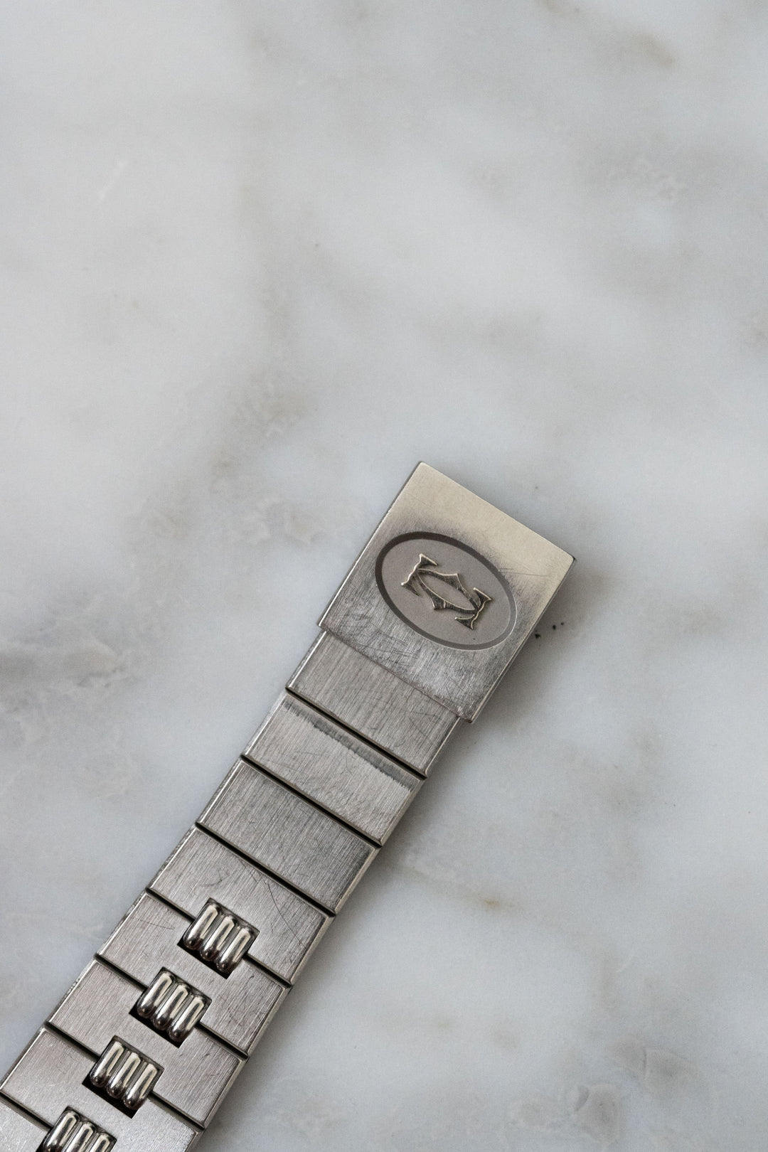 【箱/保証書/修理明細】CARTIER カルティエ サントスカレ LMサイズ バーガンディ ステンレスモデル ゴドロンブレス Ref.2960