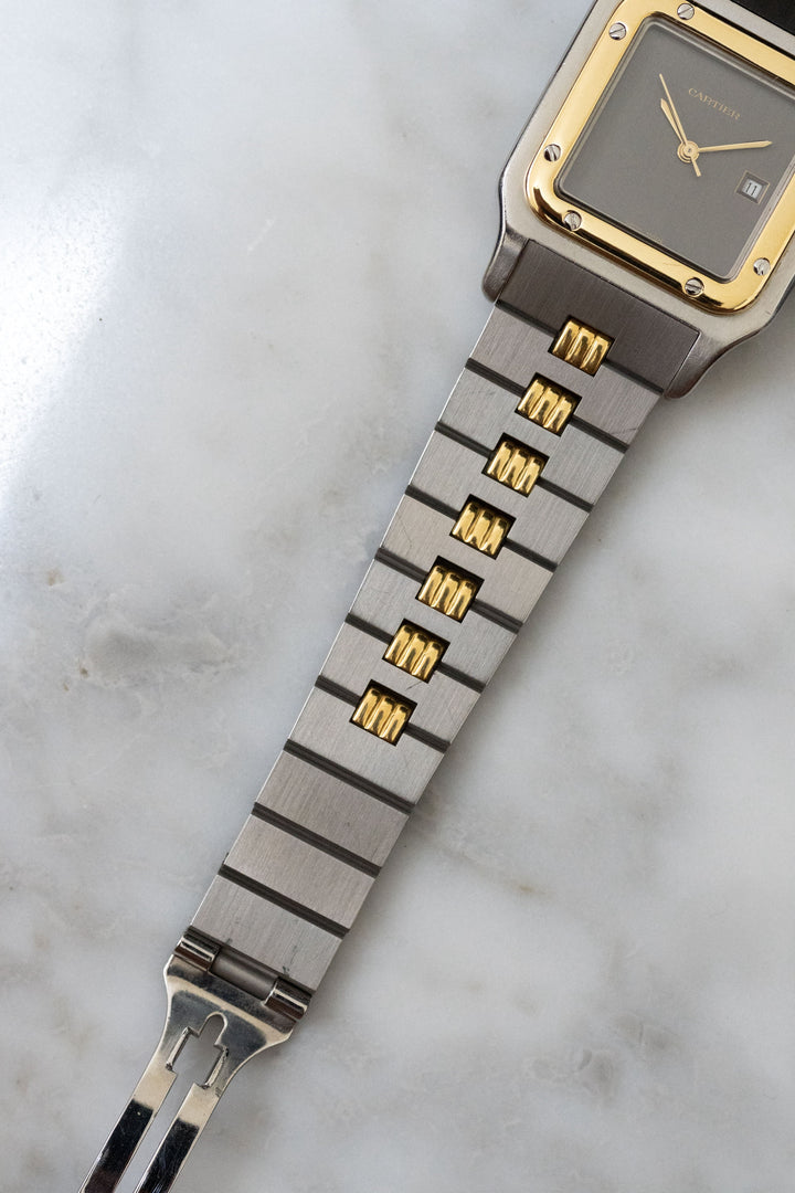 CARTIER カルティエ サントスカレ LMサイズ グレーダイヤル ゴースト コンビモデル ゴドロンブレス Ref.2961