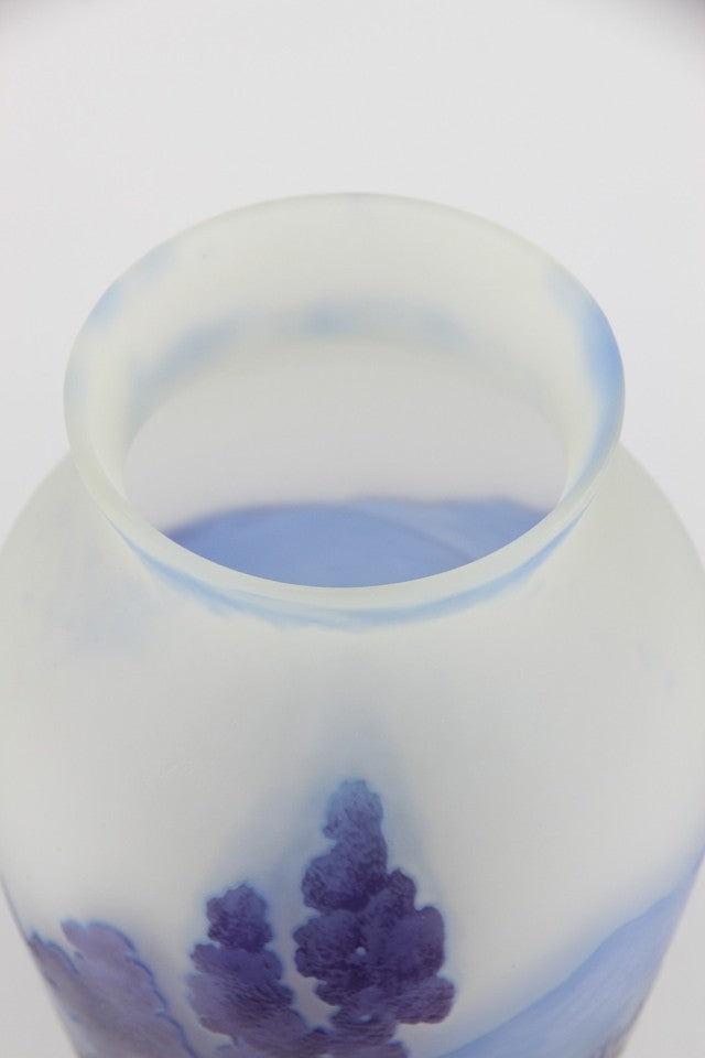 エミールガレ アルプスの湖の風景が描かれた花瓶