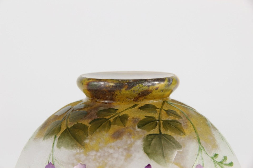 ドーム兄弟（ドームナンシー）紫ナズナの花瓶　 フランス製 1910年頃