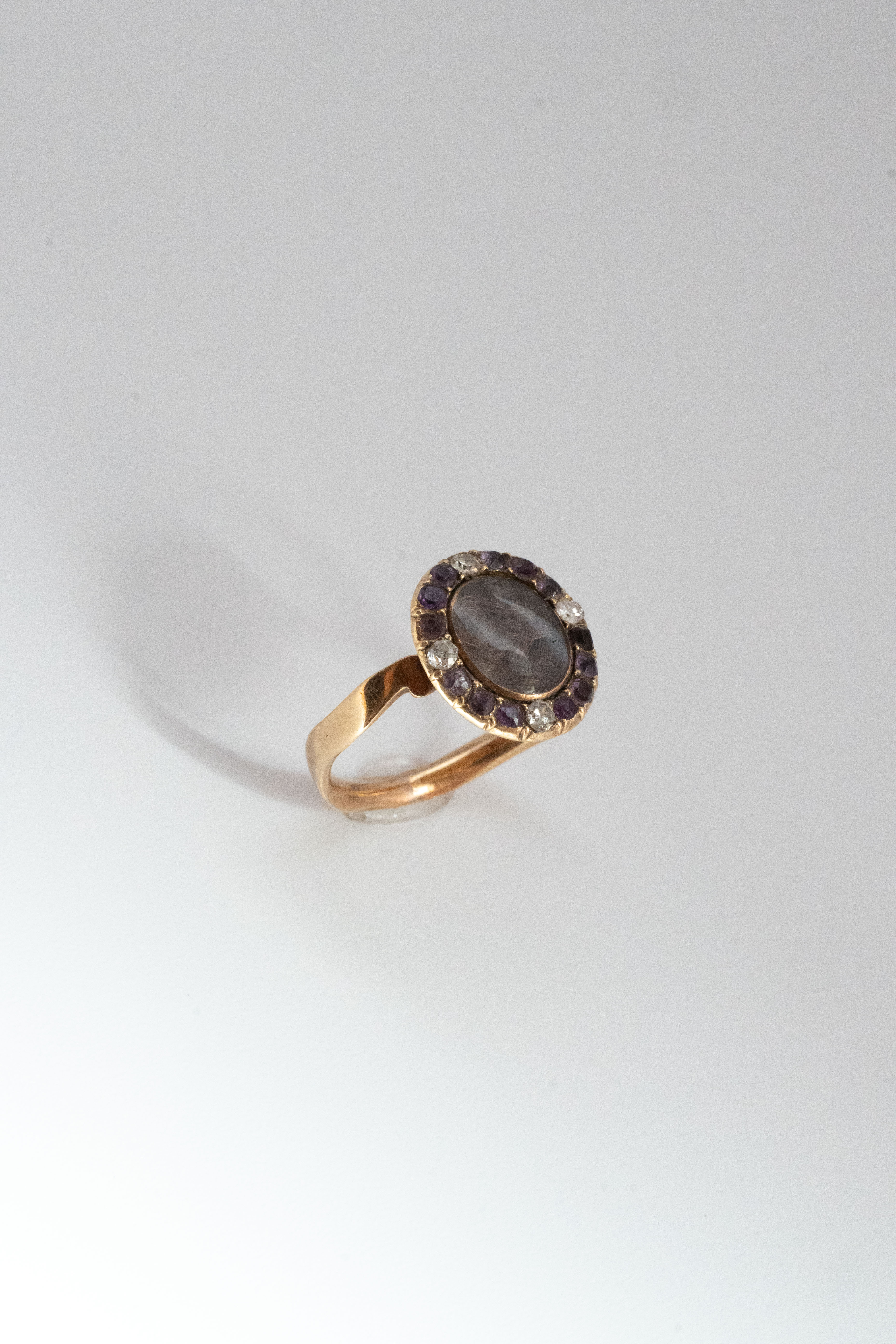 18世紀 ジョージアン 18金 3.4g アメジスト & ダイヤモンド モーニング