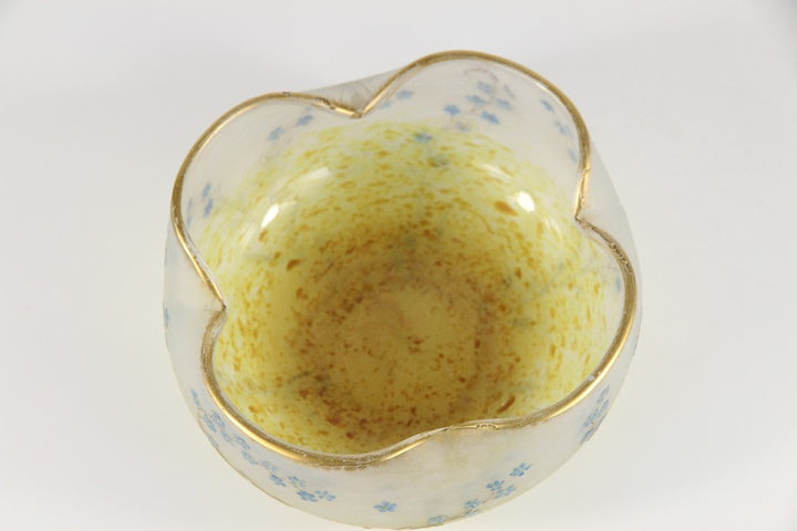 ドーム・ナンシー 勿忘草文 酸化腐食彫 エナメル彩 金彩 ボウル（1895年頃）