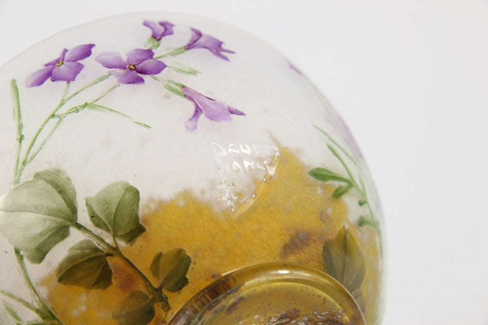 ドーム兄弟（ドームナンシー）紫ナズナの花瓶　 フランス製 1910年頃