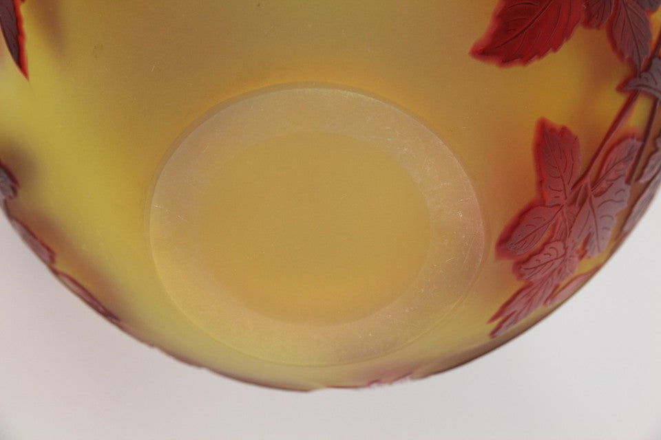 エミール・ガレ クレマチス文 酸化腐食彫 カメオガラス 花瓶（1925年頃