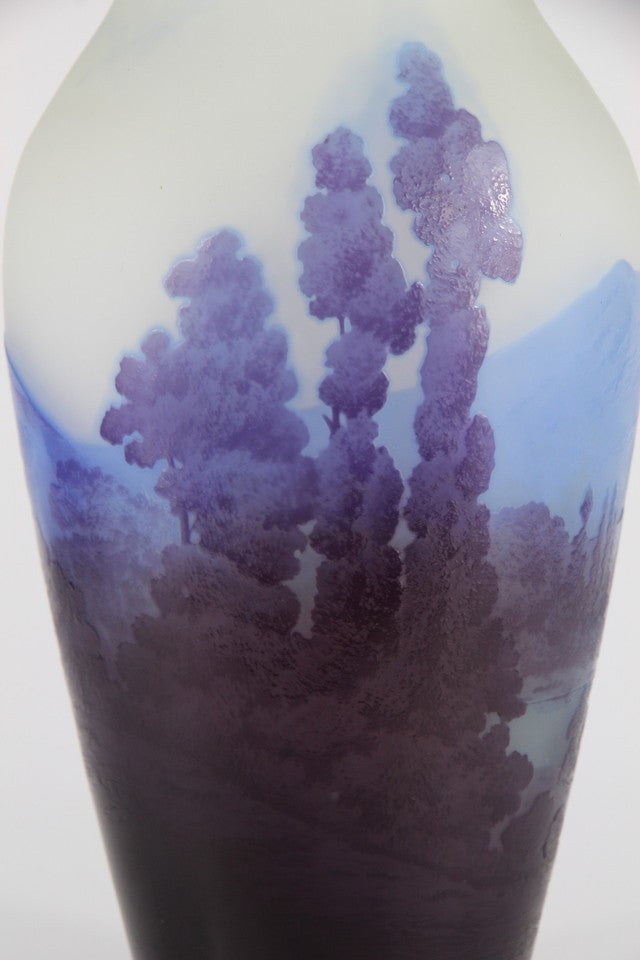 エミールガレ アルプスの湖の風景が描かれた花瓶