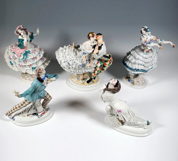✤マイセン(Meissen)フィギュリン✤『ダンス』 マイセン人形『フィギュリン』 ロシアンバレエカーニバル 5体