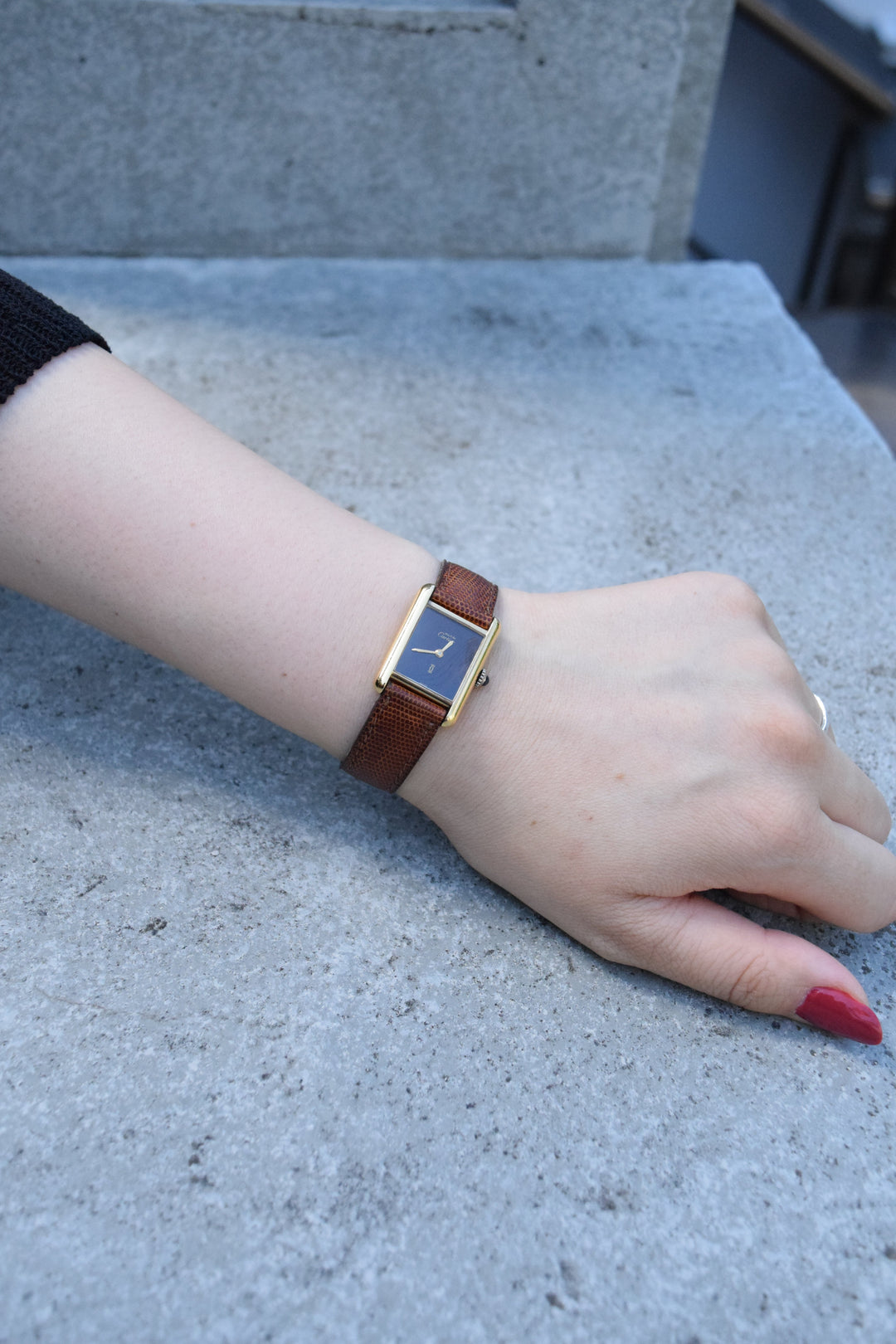 【廃盤】マストタンク ブラウンダイヤル SMサイズ手巻き純銀に18Kヴェルメイユ腕時計