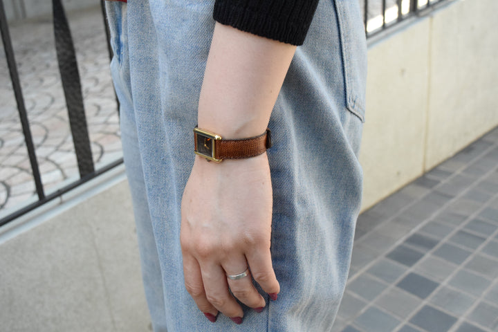 【廃盤】マストタンク ブラウンダイヤル SMサイズ手巻き純銀に18Kヴェルメイユ腕時計