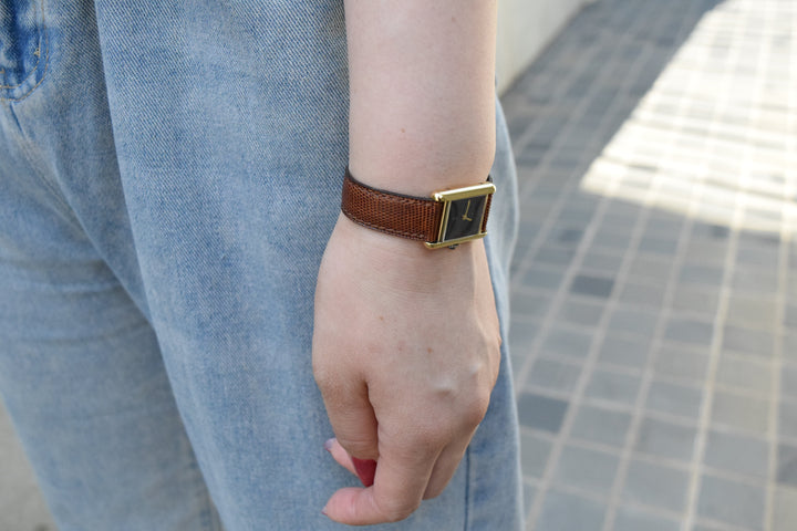 【廃盤】マストタンク ブラウンダイヤル SMサイズ手巻き純銀に18Kヴェルメイユ腕時計