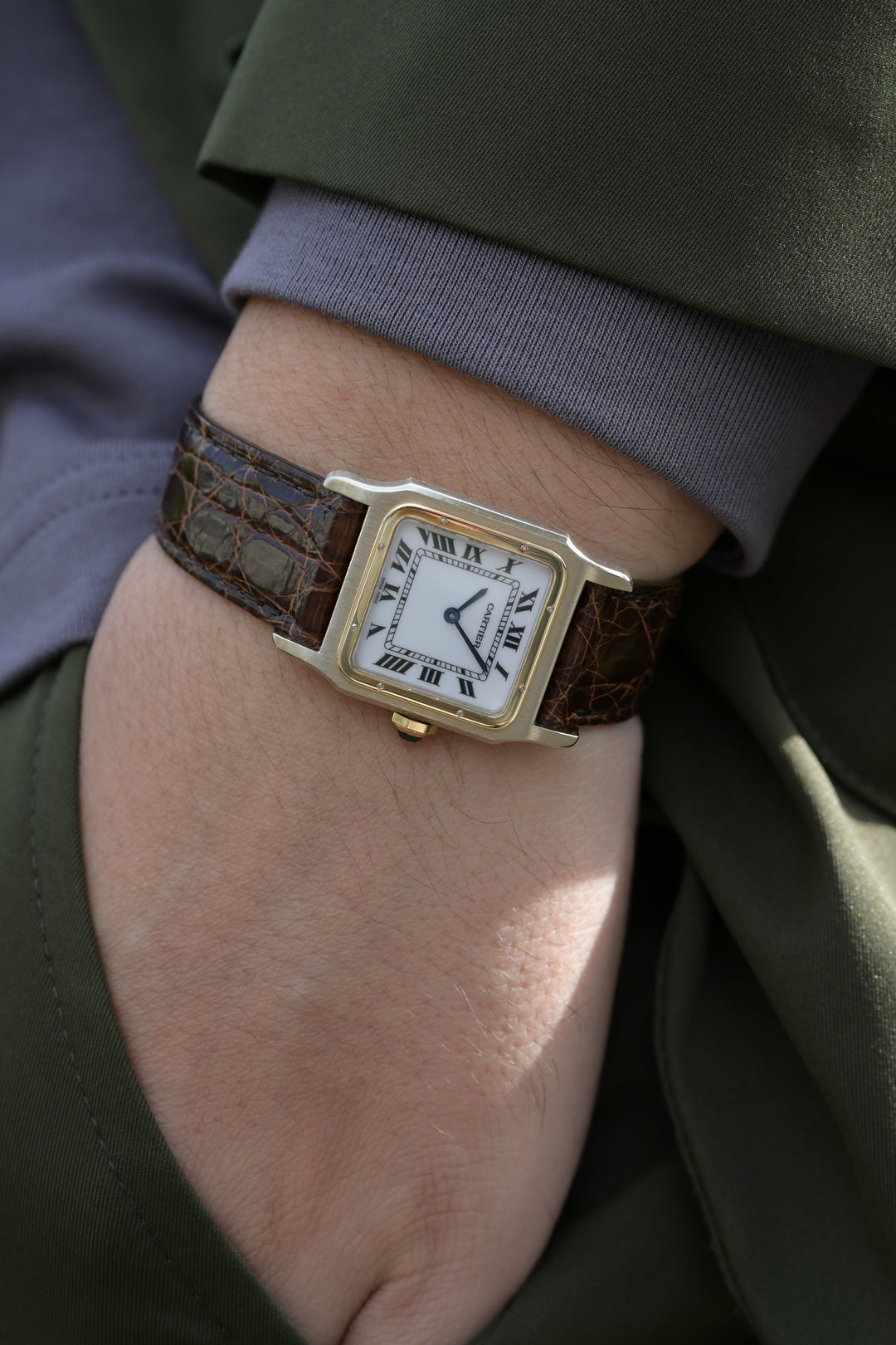 カルティエ ヴィンテージ サントスデュモン LMサイズ WG x YGモデル 手巻き Ref.78225