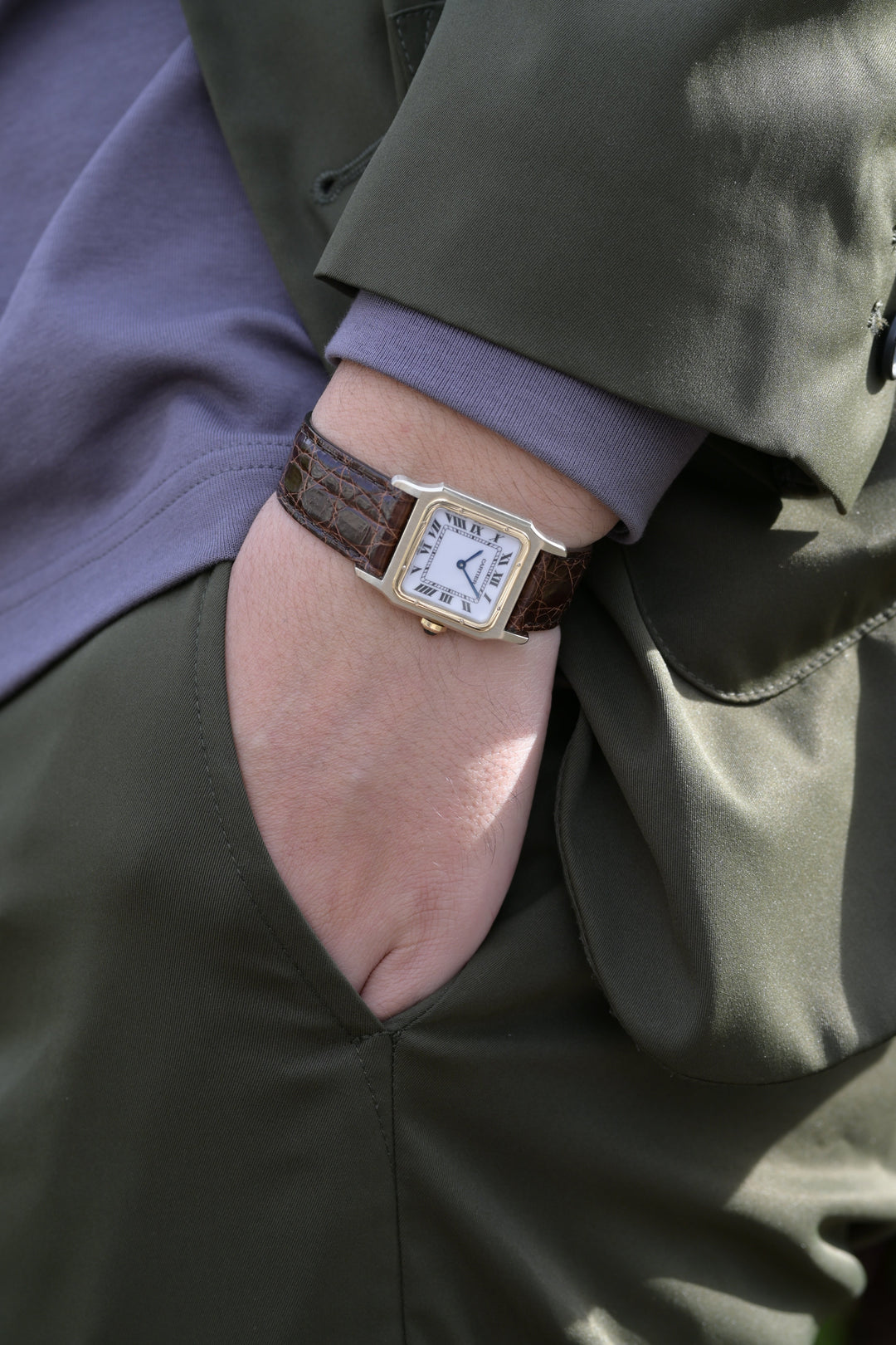 カルティエ ヴィンテージ サントスデュモン LMサイズ WG x YGモデル 手巻き Ref.78225