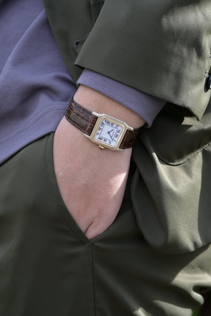 カルティエ ヴィンテージ サントスデュモン LMサイズ WG x YGモデル 手巻き Ref.78225