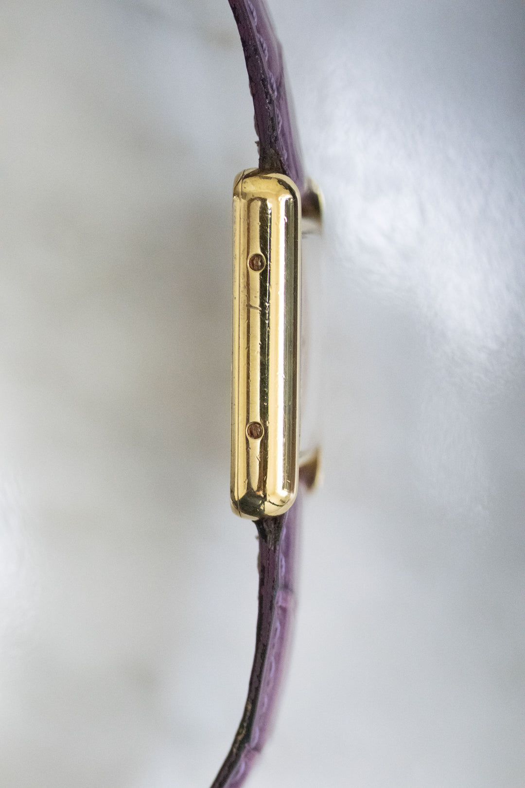 【箱/保証書付き/廃盤】マスト ドゥ カルティエ タンク2003年クリスマス限定モデル 石畳薄紫 MMサイズ