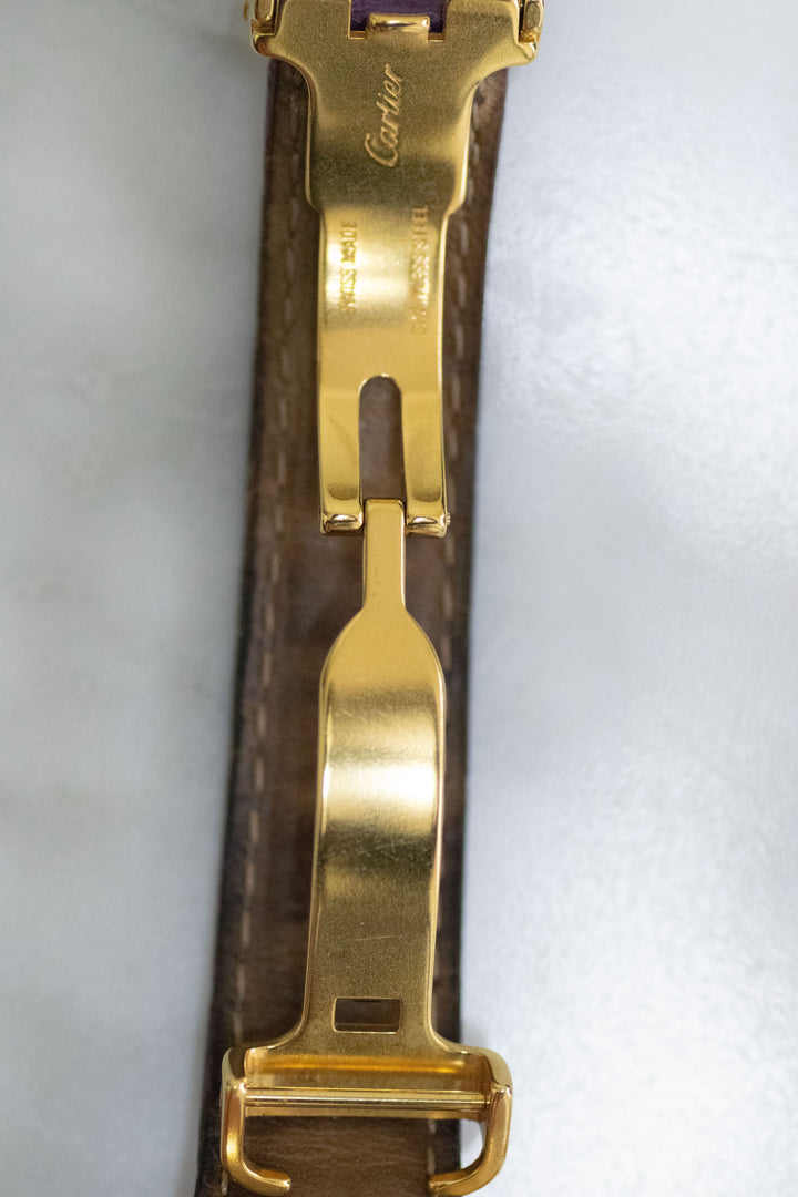 【箱/保証書付き/廃盤】マスト ドゥ カルティエ タンク2003年クリスマス限定モデル 石畳薄紫 MMサイズ