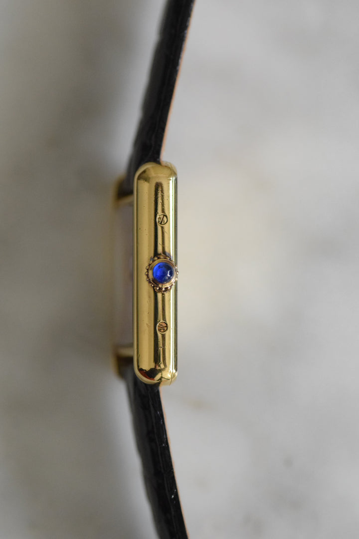 【箱/保証書付き/廃盤】マスト ドゥ カルティエ タンク2003年クリスマス限定モデル 石畳薄紫 MMサイズ