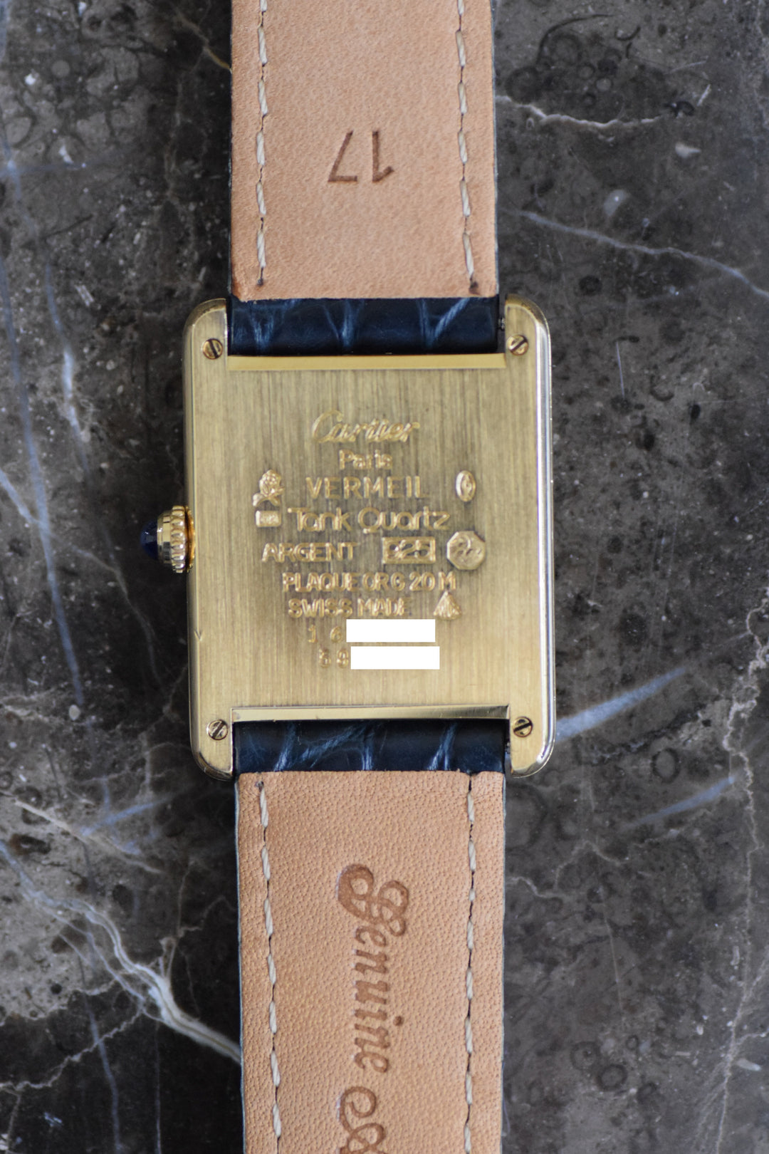 廃盤マスト ドゥ カルティエ タンク　ユニセックス ヴィンテージウォッチ オパランインデックス LMサイズ 純銀に18Kヴェルメイユ