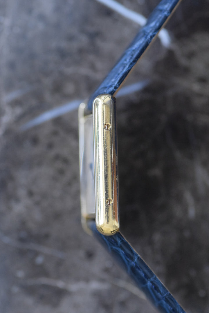 廃盤マスト ドゥ カルティエ タンク　ユニセックス ヴィンテージウォッチ オパランインデックス LMサイズ 純銀に18Kヴェルメイユ