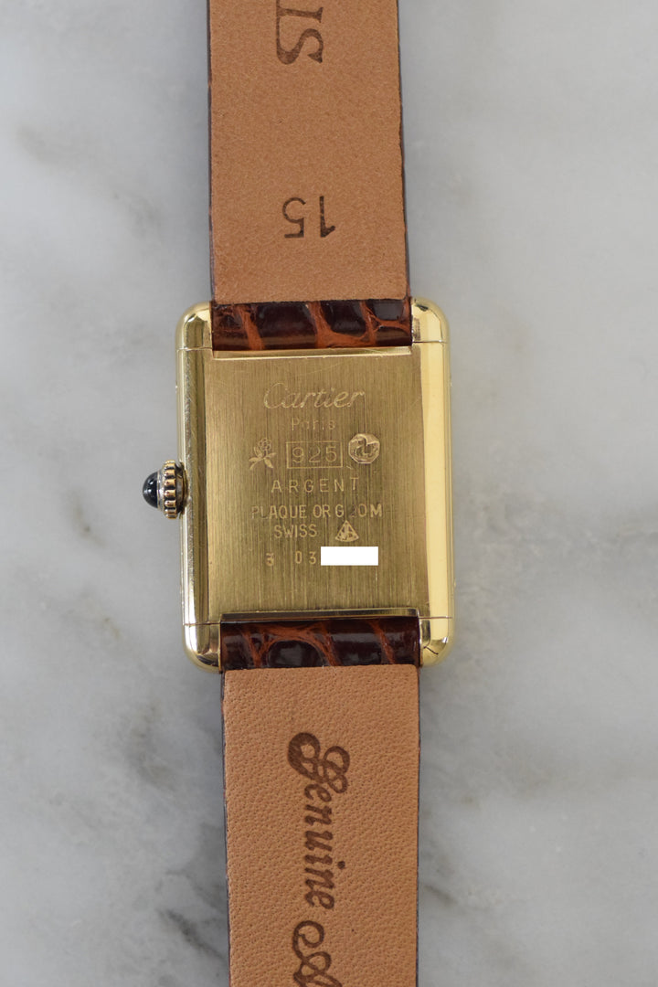 【廃盤】マストタンク ブラウンダイヤル SMサイズ手巻き純銀に18Kヴェルメイユ腕時計