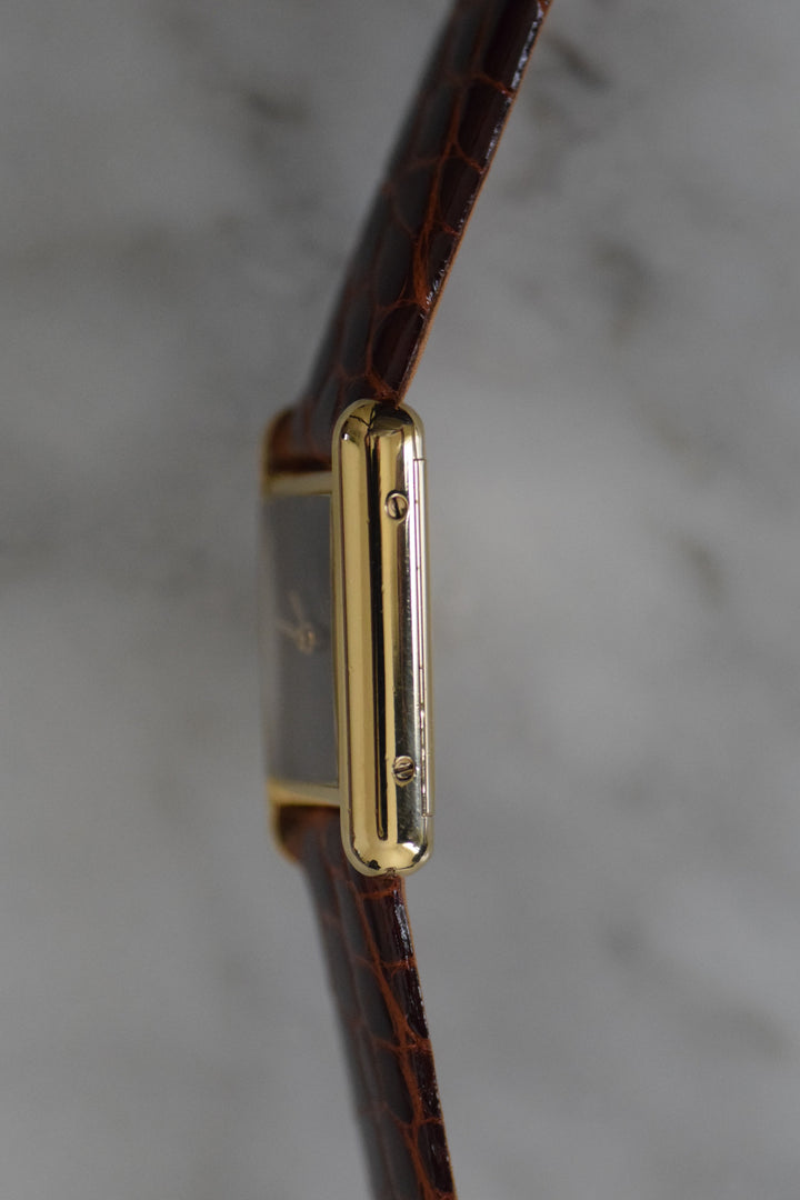 【廃盤】マストタンク ブラウンダイヤル SMサイズ手巻き純銀に18Kヴェルメイユ腕時計