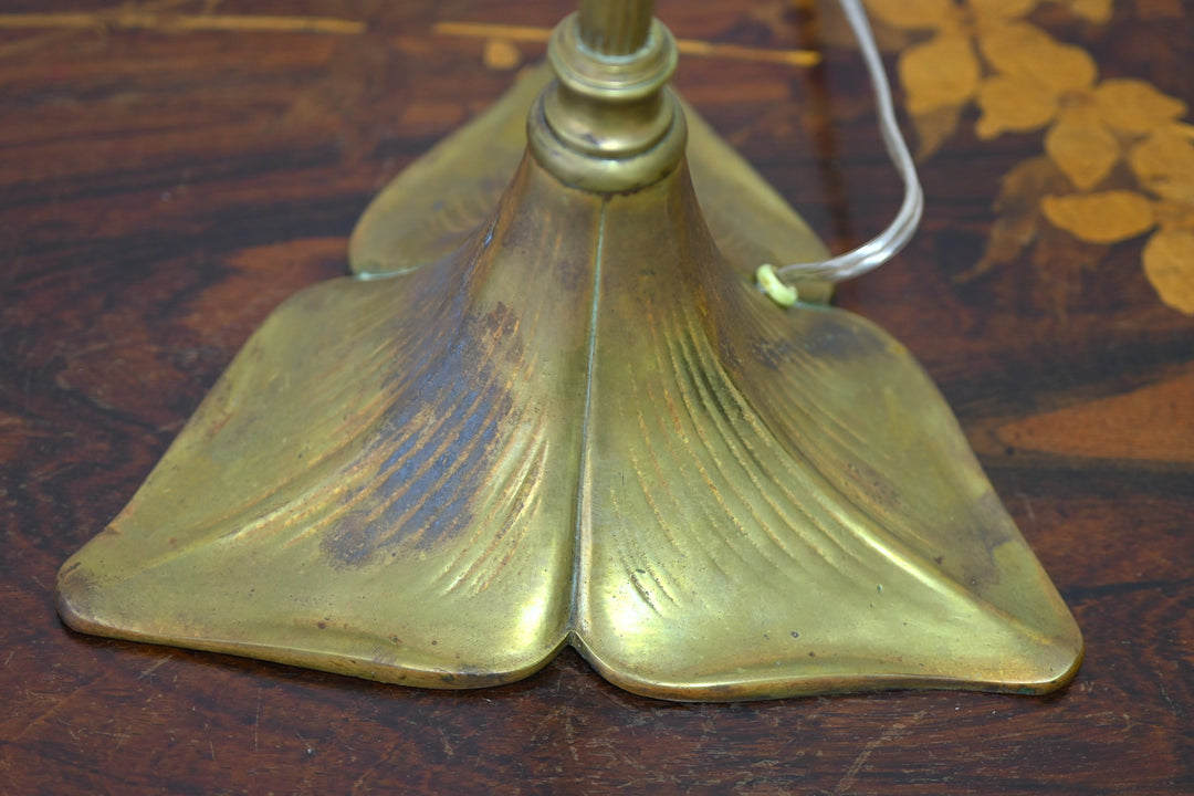 【保証書/箱付き】ドーム兄弟（ドームナンシー）トンボの装飾が描かれているアンティークテーブルランプ