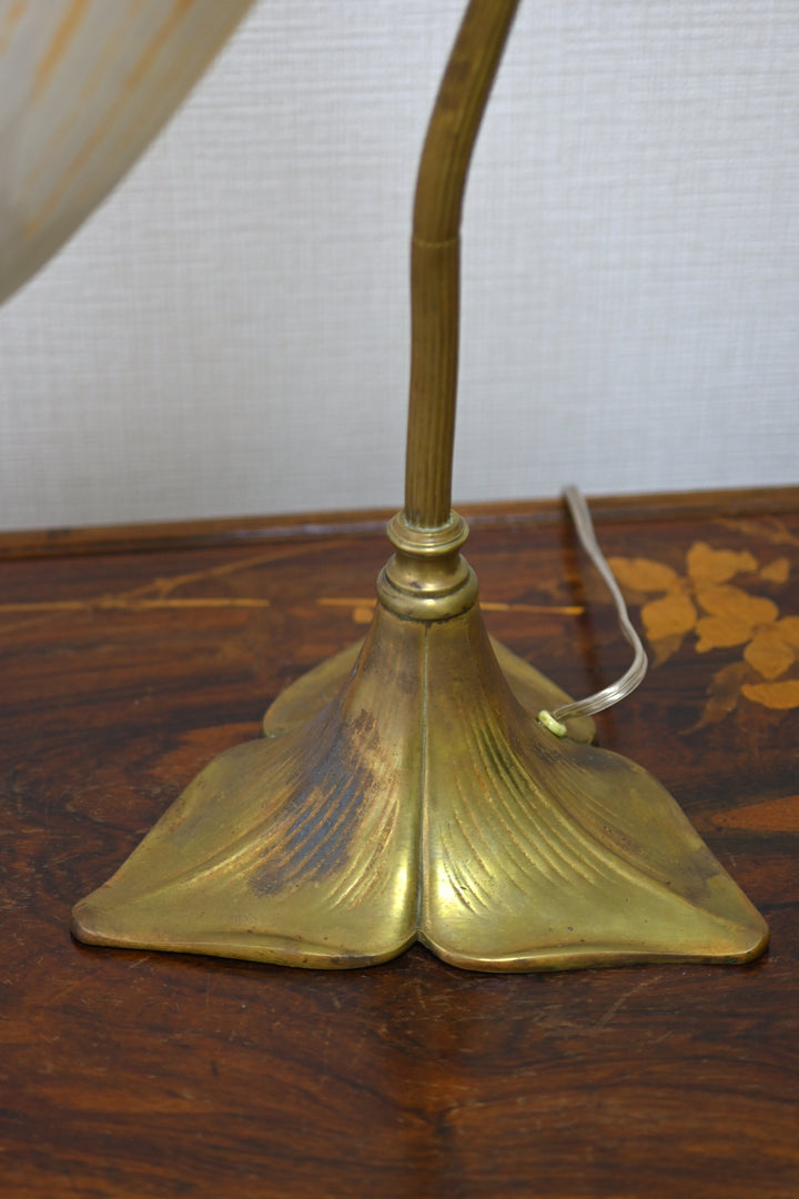 【保証書/箱付き】ドーム兄弟（ドームナンシー）トンボの装飾が描かれているアンティークテーブルランプ