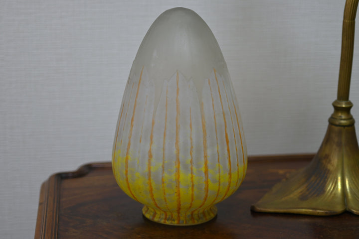 【保証書/箱付き】ドーム兄弟（ドームナンシー）トンボの装飾が描かれているアンティークテーブルランプ