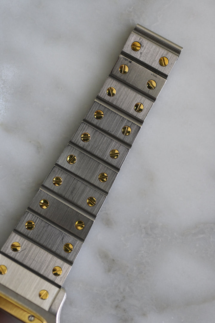 カルティエ　サントスカレ/ガルべLMサイズ バーガンディ（ワインレッド）文字盤 ステンレス x ゴールドコンビ自動巻モデル  Ref.2961　