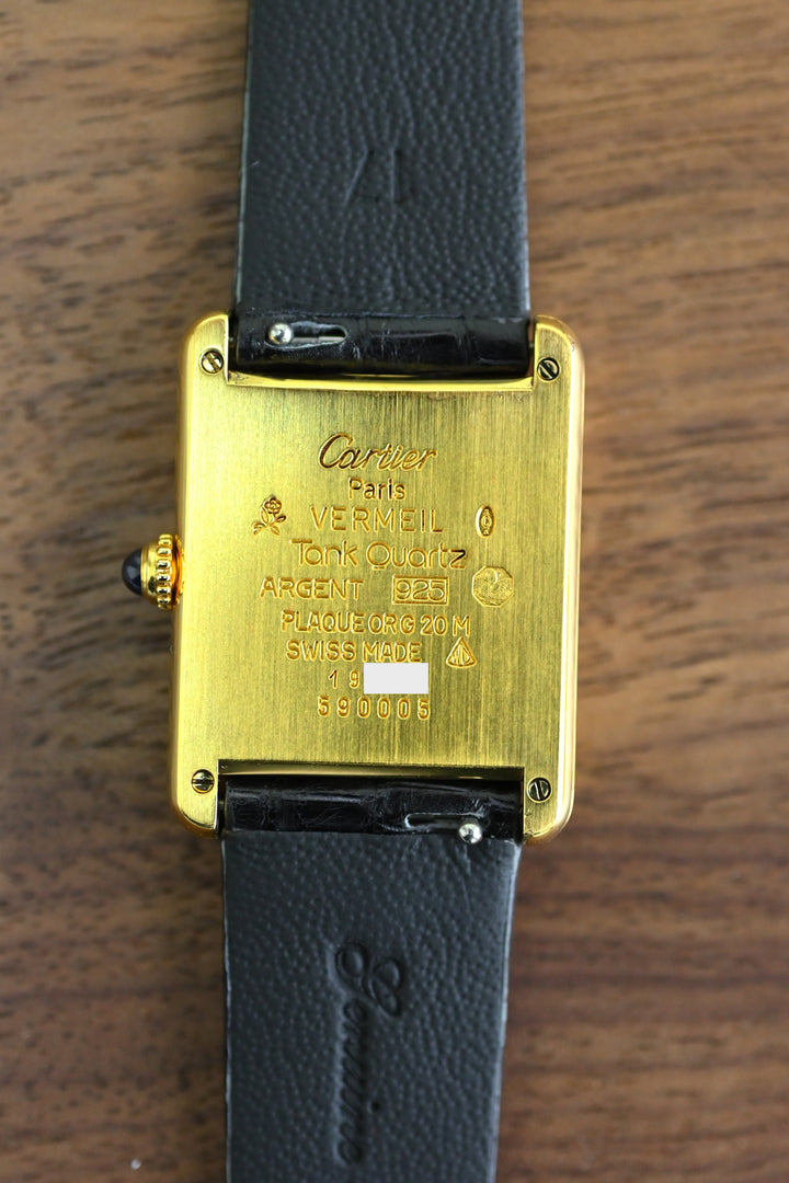 廃盤マスト ドゥ カルティエ タンク　ユニセックス ヴィンテージウォッチ ブレゲ数字 LMサイズ 純銀に18Kヴェルメイユ