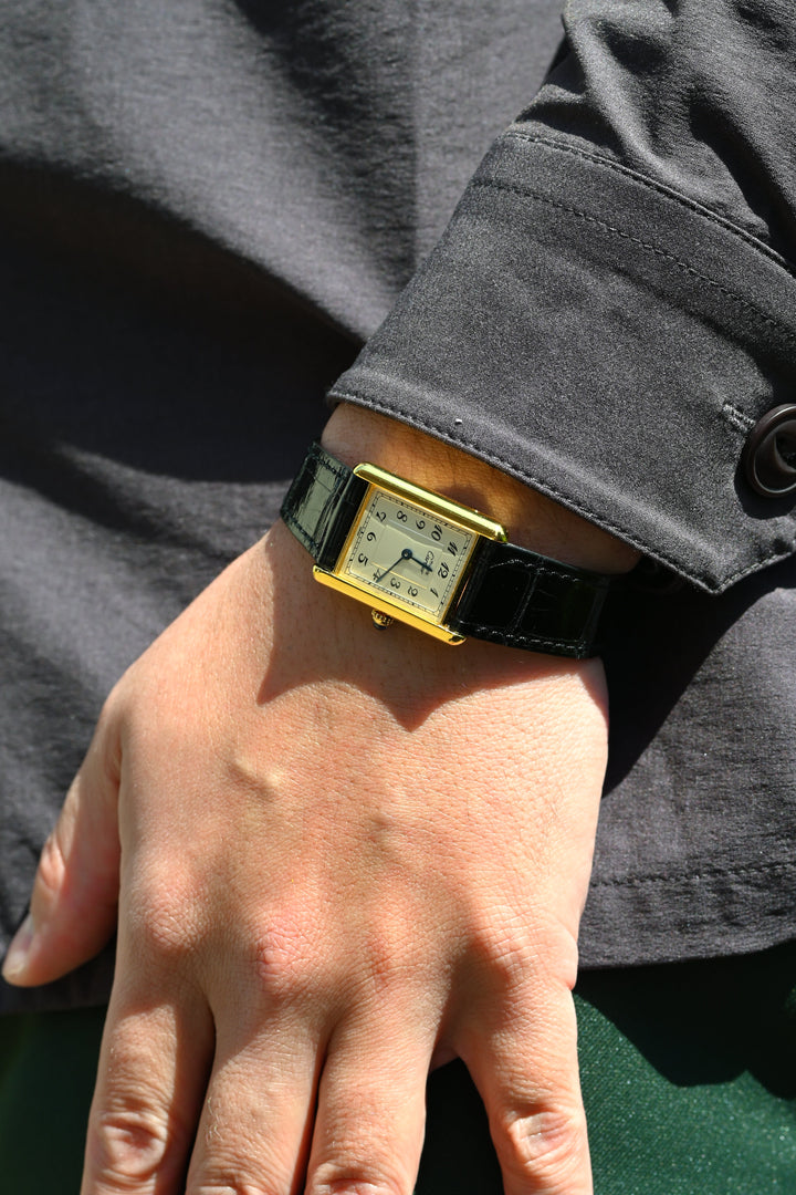 廃盤マスト ドゥ カルティエ タンク　ユニセックス ヴィンテージウォッチ ブレゲ数字 LMサイズ 純銀に18Kヴェルメイユ