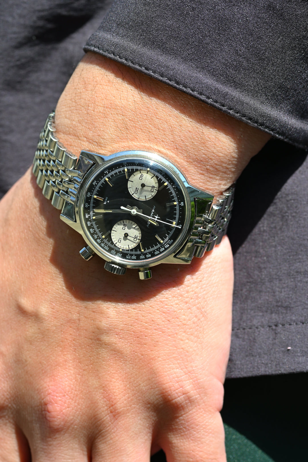 1960年代 ハミルトン 黒文字盤 レーシングクロノグラフ Valjoux Cal