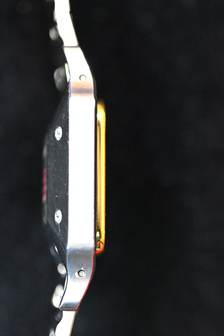 カルティエ　ゴドロンブレス　サントスカレ/ガルべLMサイズ バーガンディ（ワインレッド/ボルドー）文字盤 ステンレス x ゴールドコンビ自動巻モデル  Ref.2961