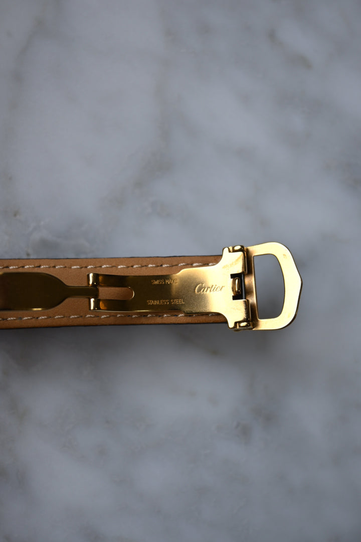 廃盤マスト ドゥ カルティエ タンク　ユニセックス ヴィンテージウォッチ 飛びローマン MMサイズ 純銀に18Kヴェルメイユ