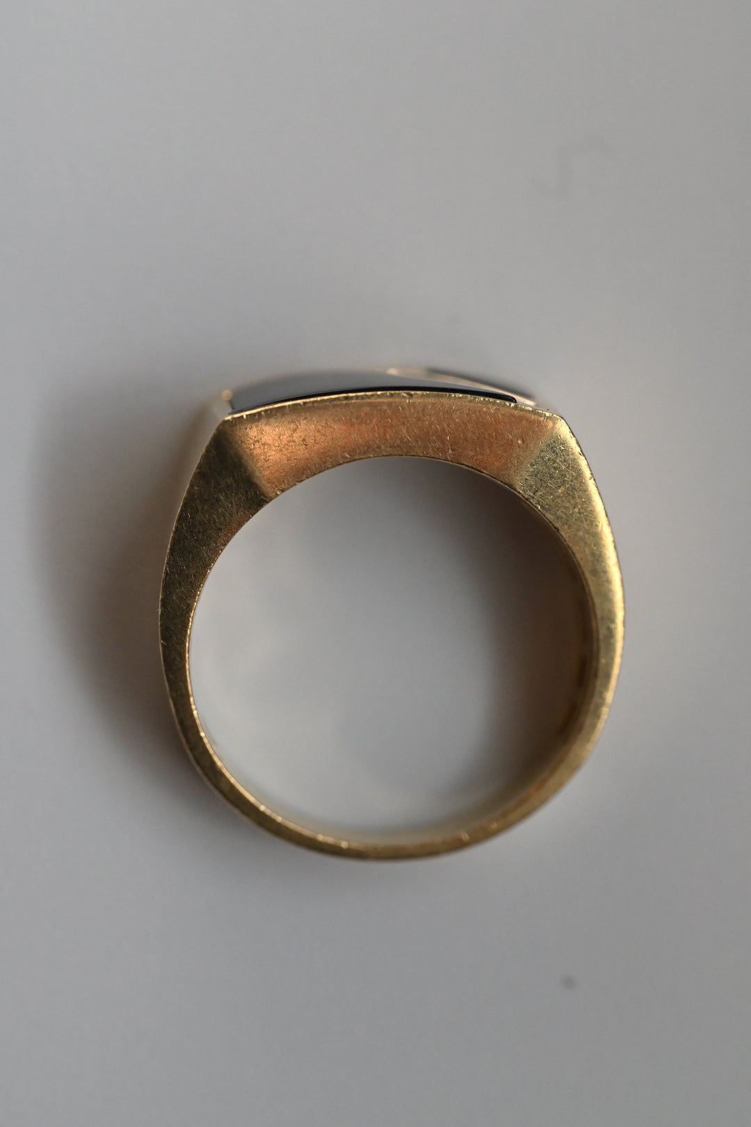 14K 6.70g オニキス ＆ ダイヤモンド・スラッシュリング