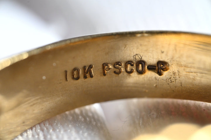 10K 5.89g オニキス ＆ 星留めダイヤ・ヴィンテージリング