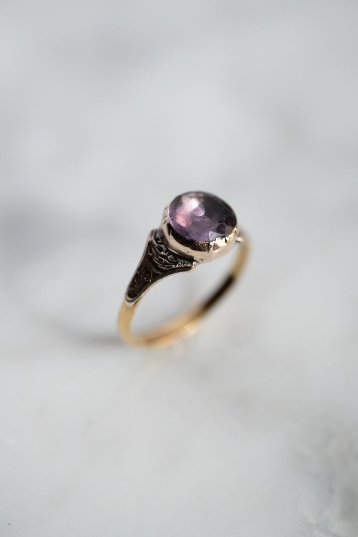 【18世紀・ジョージアン】稀少 18K/9K ゴールド 天然アメジストリング
