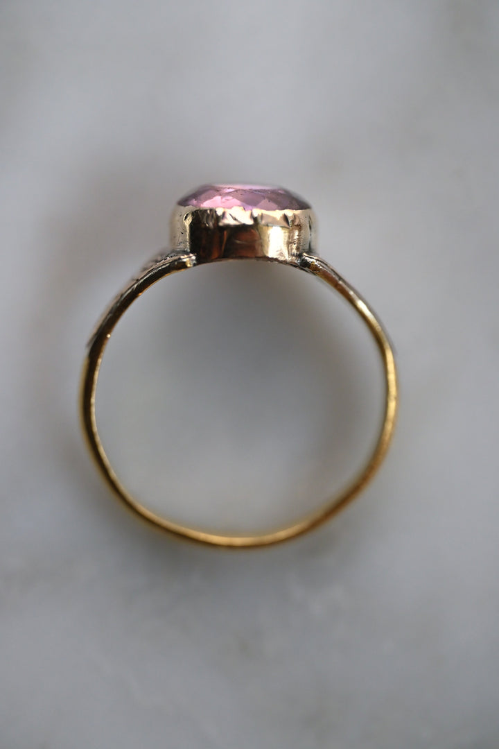 【18世紀・ジョージアン】稀少 18K/9K ゴールド 天然アメジストリング