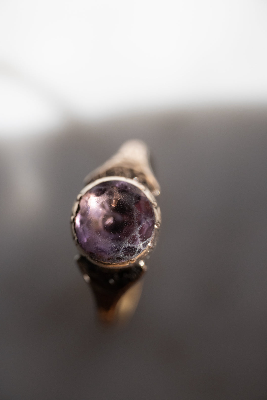 【18世紀・ジョージアン】稀少 18K/9K ゴールド 天然アメジストリング