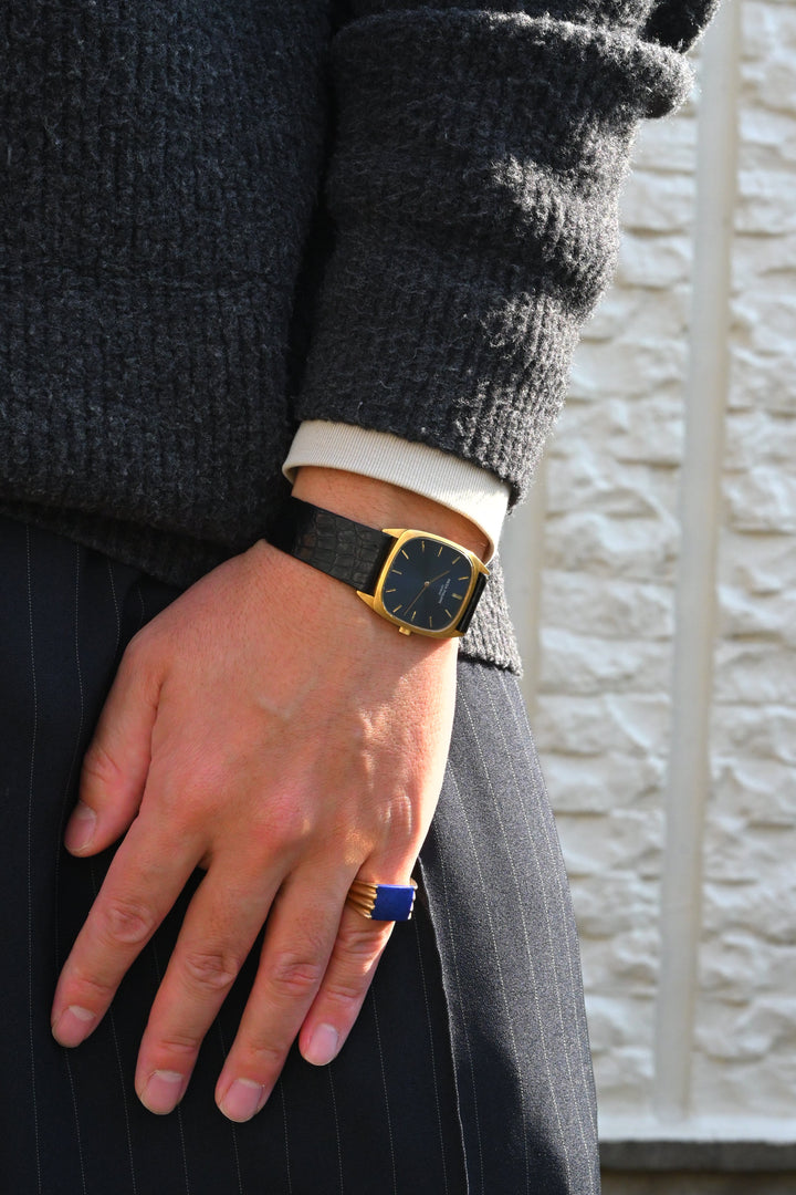 9K  1909年製 ロンドン・エドワーディアン ラピスラズリ シグネットリング 10.9g