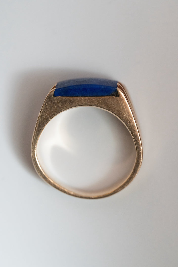 9K  1909年製 ロンドン・エドワーディアン ラピスラズリ シグネットリング 10.9g