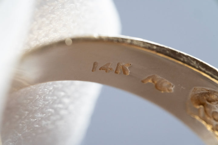 14K 6.40g ヴィンテージ・アーキテクチュアル・カクテルリング