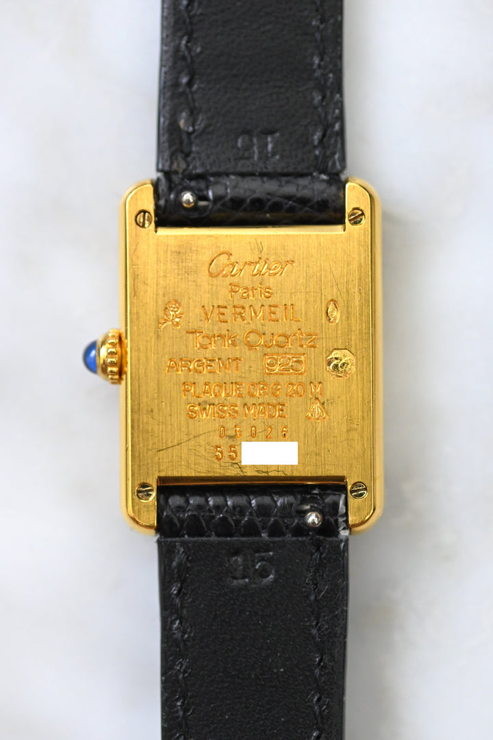 CARTIER カルティエ マストタンク ブラックダイヤル SMサイズ クォーツ