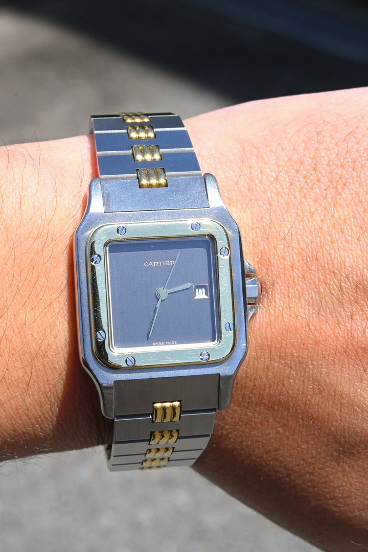 CARTIER カルティエ サントスカレ LMサイズ グレーダイヤル ゴースト コンビモデル ゴドロンブレス Ref.2961