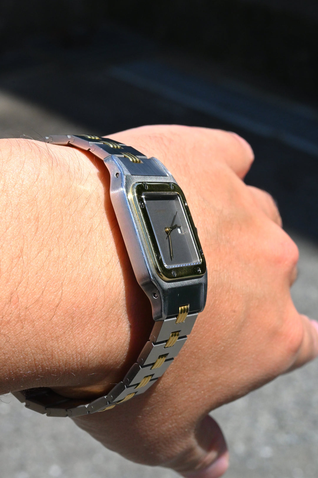 CARTIER カルティエ サントスカレ LMサイズ グレーダイヤル ゴースト コンビモデル ゴドロンブレス Ref.2961