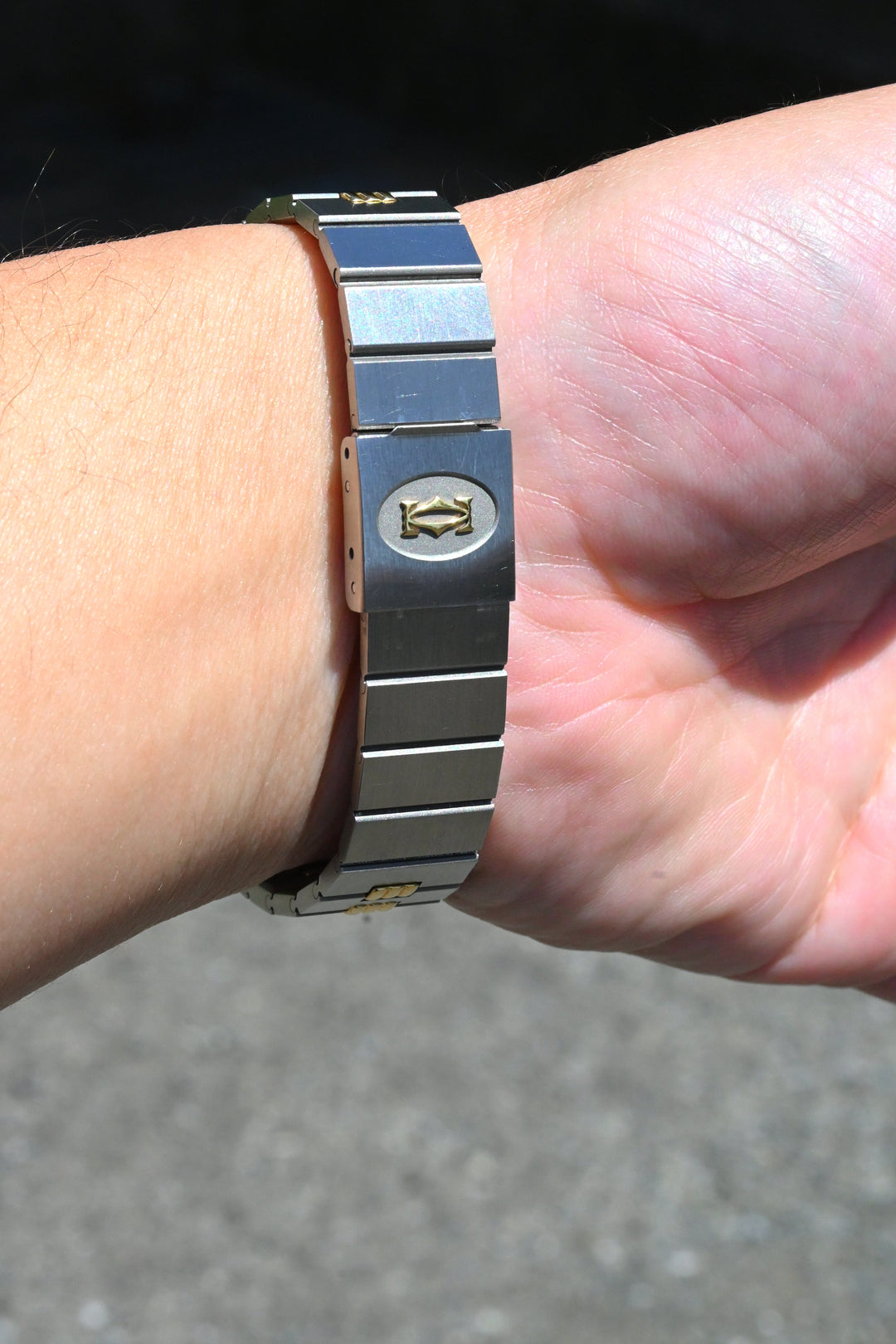 CARTIER カルティエ サントスカレ LMサイズ グレーダイヤル ゴースト コンビモデル ゴドロンブレス Ref.2961