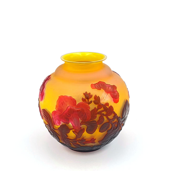 ガレ　アサガオの花瓶　スフレ技法