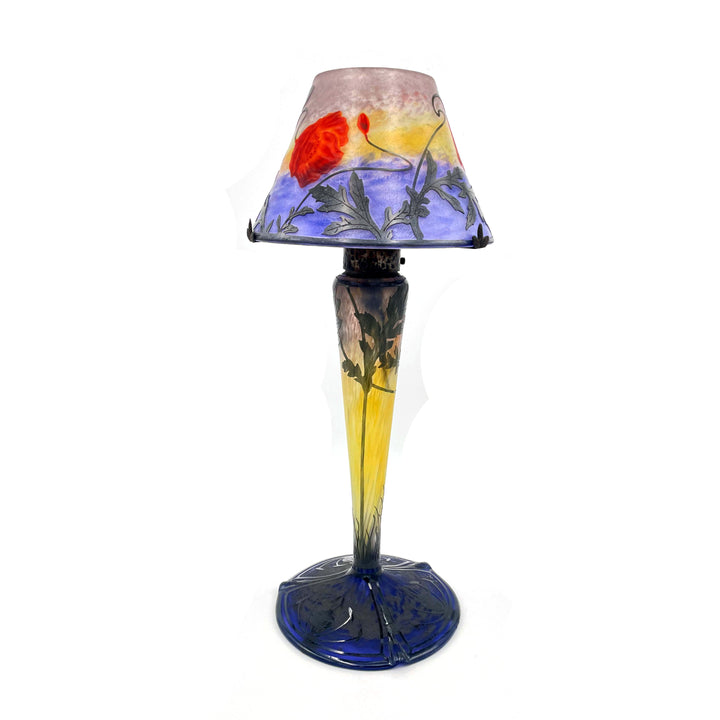 ドーム兄弟（ドームナンシー）ポピーの花と環状の彫刻のランプ