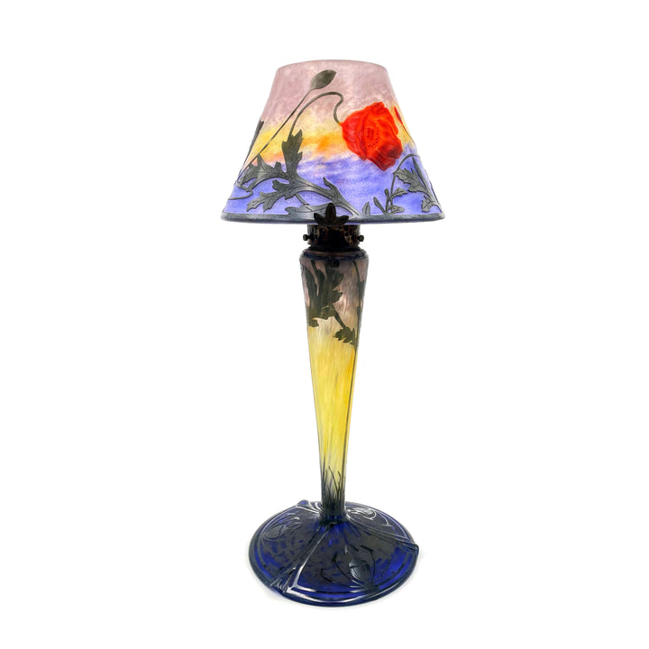 ドーム兄弟（ドームナンシー）ポピーの花と環状の彫刻のランプ