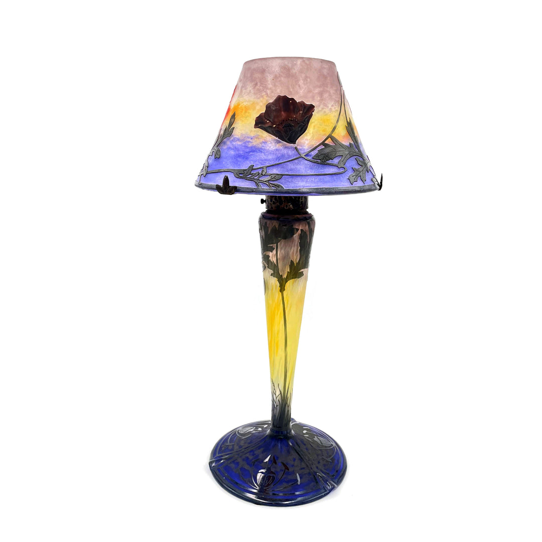 ドーム兄弟（ドームナンシー）ポピーの花と環状の彫刻のランプ