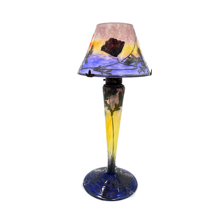 ドーム兄弟（ドームナンシー）ポピーの花と環状の彫刻のランプ